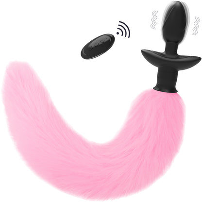 Ahri - Anale Vibratie Buttplug met Roze Zwaaiende Vossenstaart