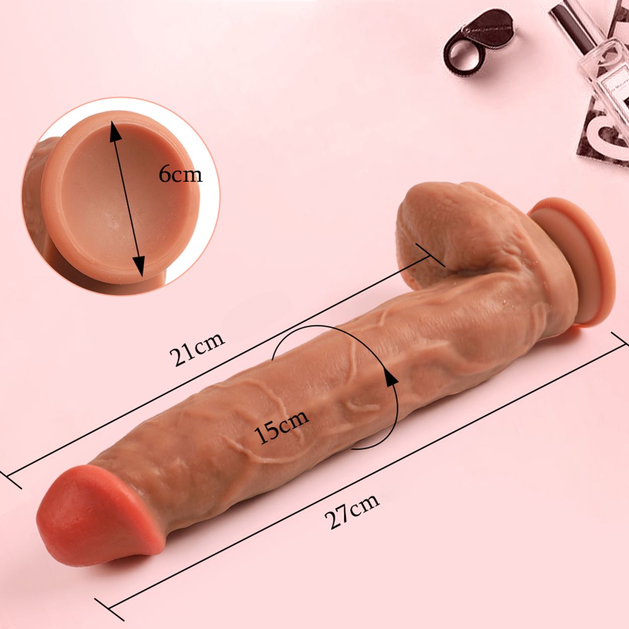 Realistische XXL dildo met Zuignap