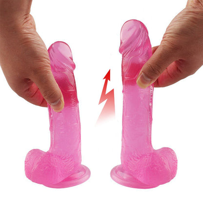 Realistische roze dildo met zuignap