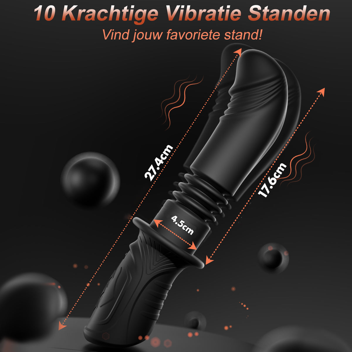 Samurai - Siliconen Vibrator met 10 Krachtige Vibraties & 3 Stootende Standen