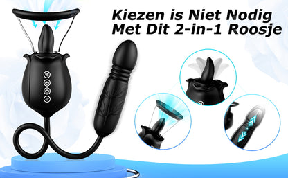 Zonnebloem - 3 in 1 Zuigende Likkende Stotende Vibrator