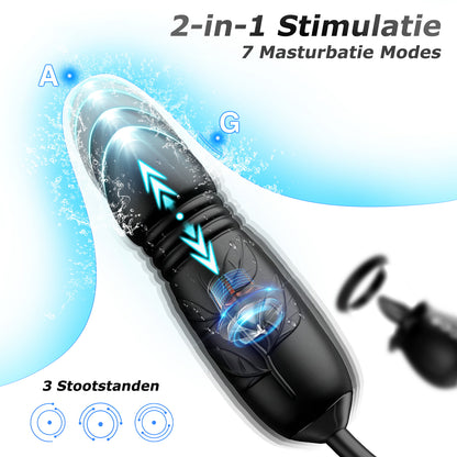 Zonnebloem - 3 in 1 Zuigende Likkende Stotende Vibrator