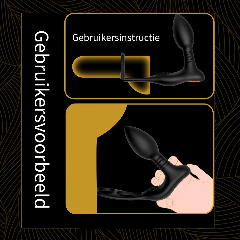 Prostaat vibrator met dubbele cockring, perineumstimulatie en afstandsbediening