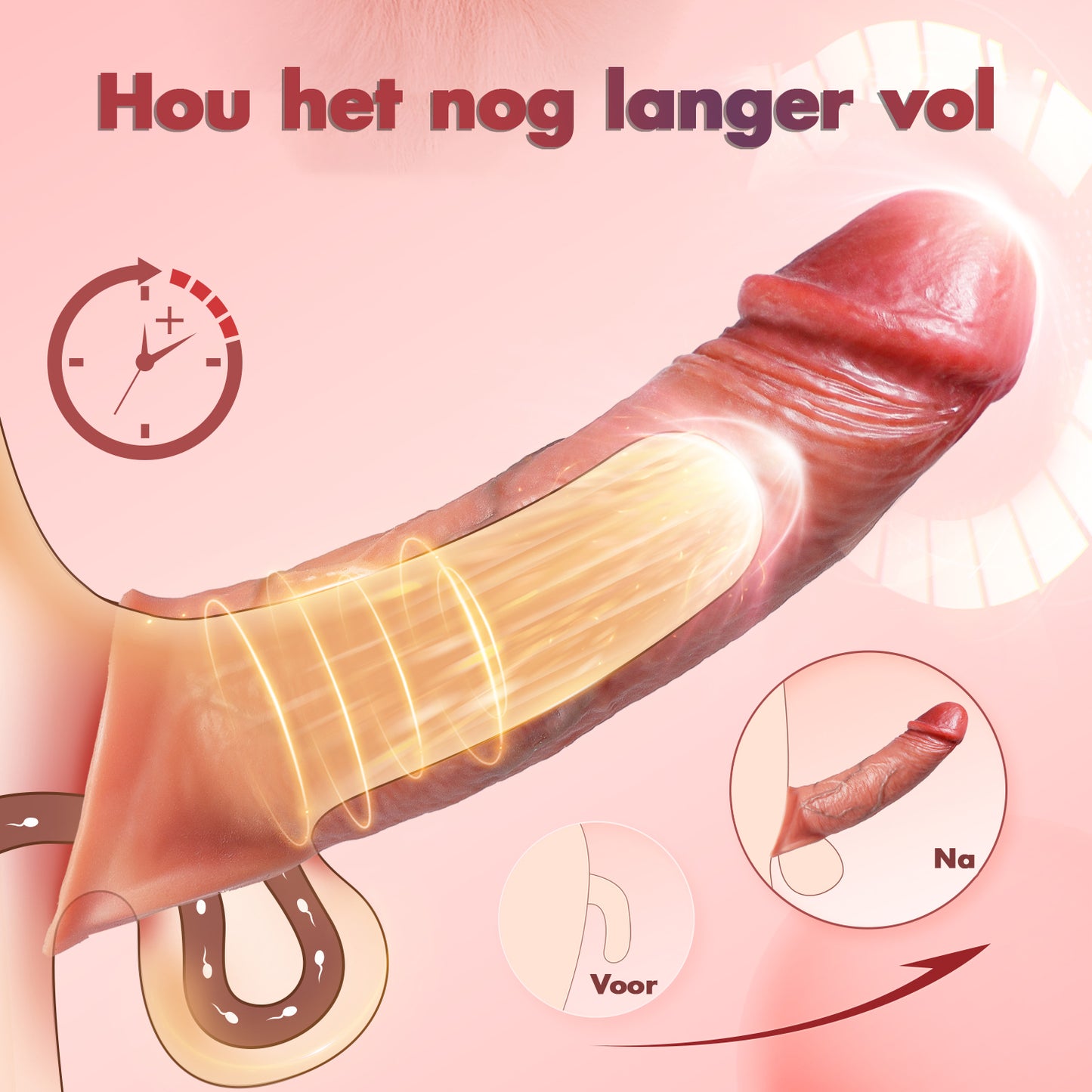 PowerRise - Penis Sleeve met Vibratie