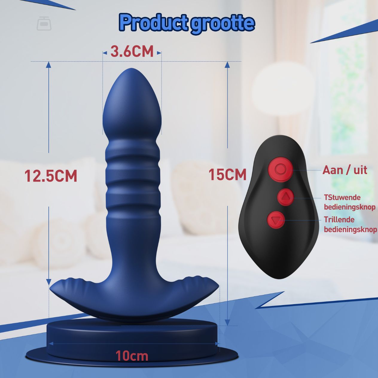 stotende anale dildo vibrator met app bediening