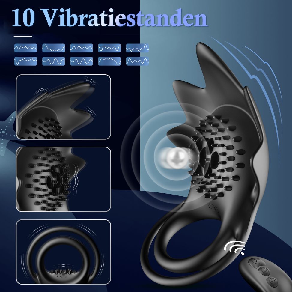 Draadloze Vibrerende Cockring  en Perineum Massager